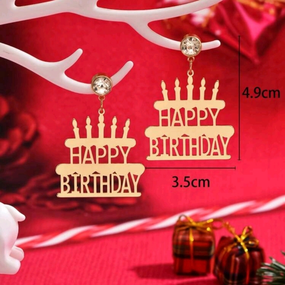 Jewelry - Happy birthday cake earrings